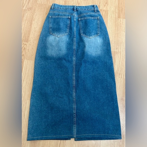 Denim Maxi Skirt - Picture 2 of 3